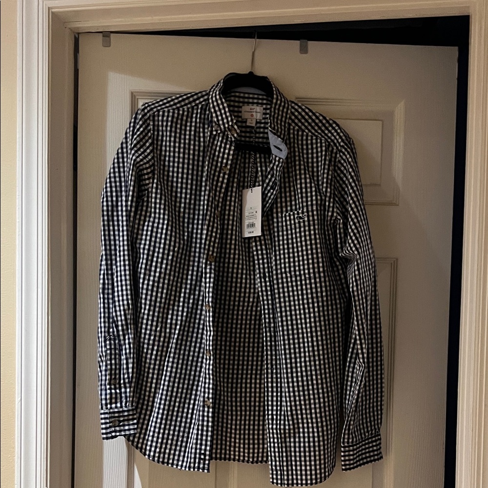 Vineyard Vines Black and White Gingham Shirt